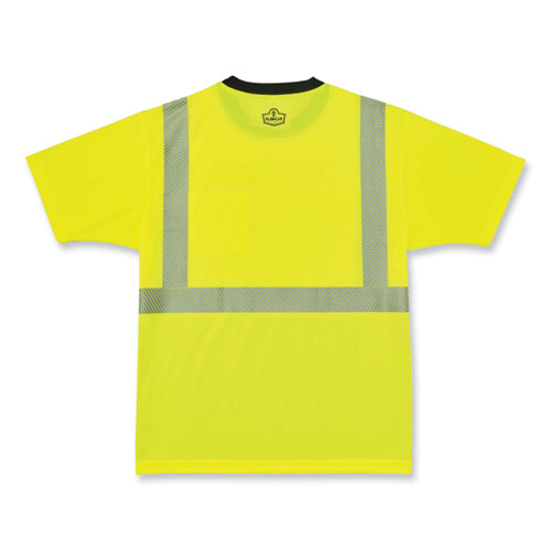 Ergodyne Glowear 8280bk Class 2 Performance T-shirt With Black Bottom Polyester X-large Lime