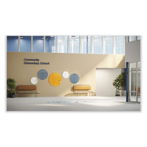 Ghent Coda Low Profile Circular Non-magnetic Glassboard 24 Diameter White Surface