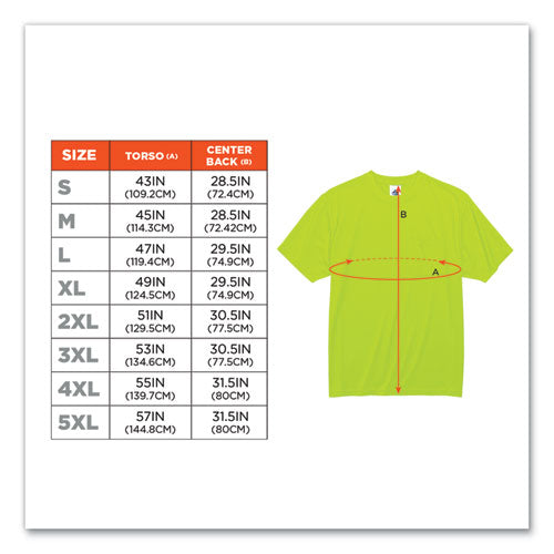 Ergodyne Glowear 8089 Non-certified Hi-vis T-shirt Polyester 5x-large Lime