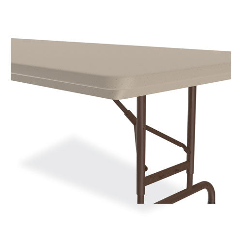 Correll Adjustable Folding Tables Rectangular 96"x30"x22" To 32" Mocha Top Brown Legs 4/pallet