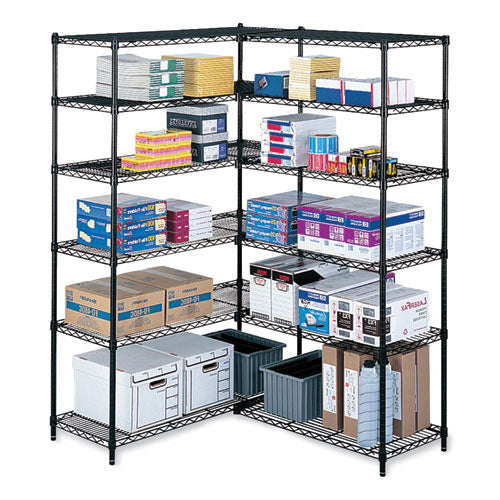 Safco Industrial Extra Shelf Pack 36wx18dx1.5h Steel. Black 2/pack