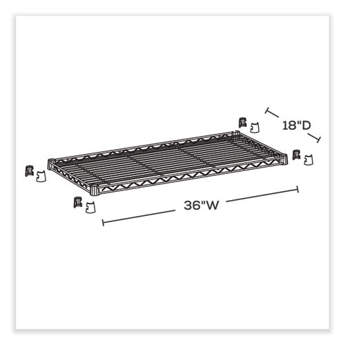 Safco Industrial Extra Shelf Pack 36wx18dx1.5h Steel. Black 2/pack