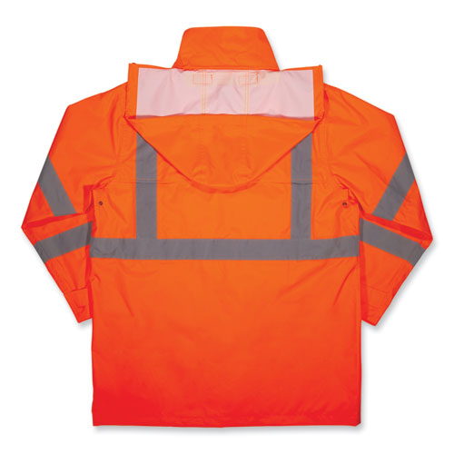 Ergodyne Glowear 8366 Class 3 Lightweight Hi-vis Rain Jacket Polyester 4x-large Orange