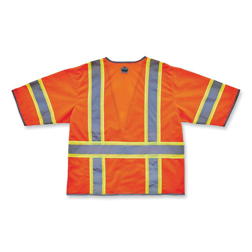 Ergodyne Glowear 8346z Class 3 Two-tone Hi-vis Surveyor Zipper Vest Large/x-large Orange