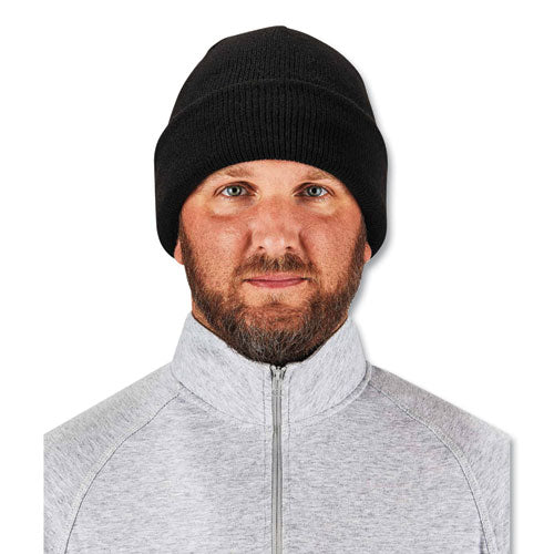 Ergodyne N-ferno 6811z Rib Knit Hat With Zipper For Bump Cap Insert One Size Fits Most Black