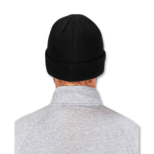 Ergodyne N-ferno 6811z Rib Knit Hat With Zipper For Bump Cap Insert One Size Fits Most Black