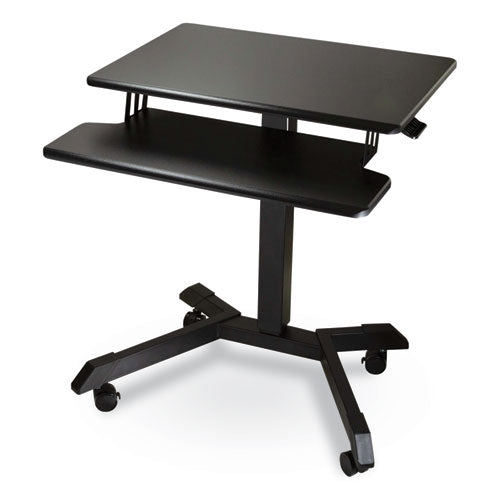 Victor Mobile Height Adjustable Standing Desk With Keyboard Tray 25.6x17.7x29 To 44 Black