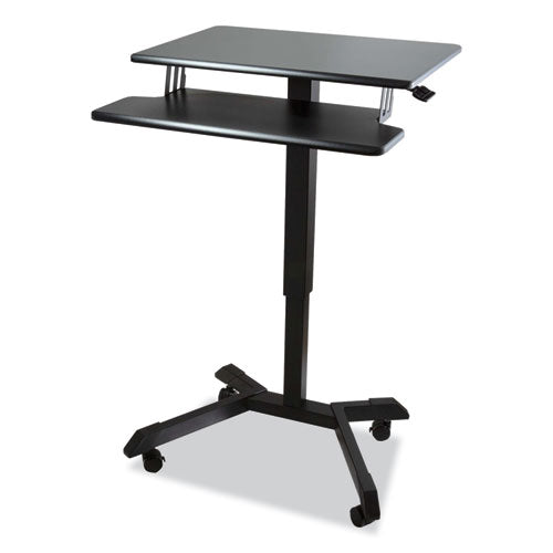 Victor Mobile Height Adjustable Standing Desk With Keyboard Tray 25.6x17.7x29 To 44 Black