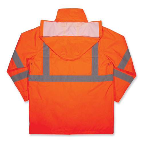 Ergodyne Glowear 8366 Class 3 Lightweight Hi-vis Rain Jacket Polyester X-large Orange