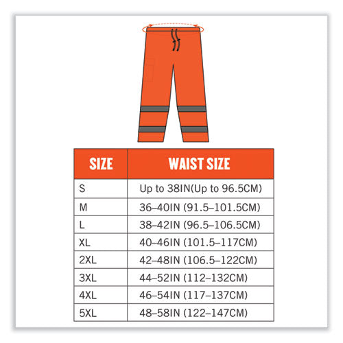 Ergodyne Glowear 8915 Class E Hi-vis Rain Pants Medium Orange