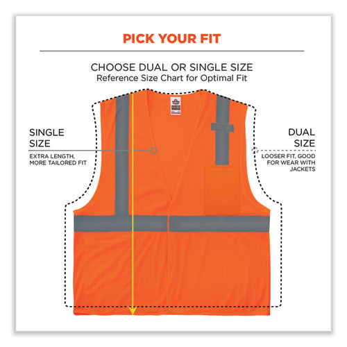 Ergodyne Glowear 8210hl-s Single Size Class 2 Economy Mesh Vest Polyester Medium Orange