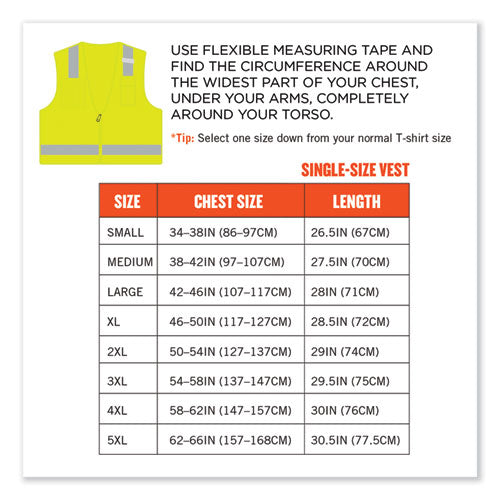 Ergodyne Glowear 8249z-s Single Size Class 2 Economy Surveyors Zipper Vest Polyester 2x-large Lime