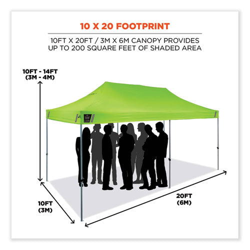 Ergodyne Shax 6015 Heavy-duty Pop-up Tent Single Skin 10 Ftx20 Ft Polyester/steel Lime