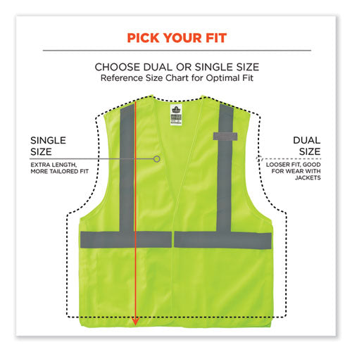 Ergodyne Glowear 8215ba-s Single Size Class 2 Economy Breakaway Mesh Vest Polyester 2x-large Lime