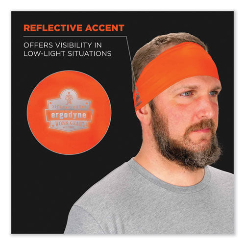 Ergodyne Chill-its 6634 Performance Knit Cooling Headband Polyester/spandex One Size Fits Most Orange