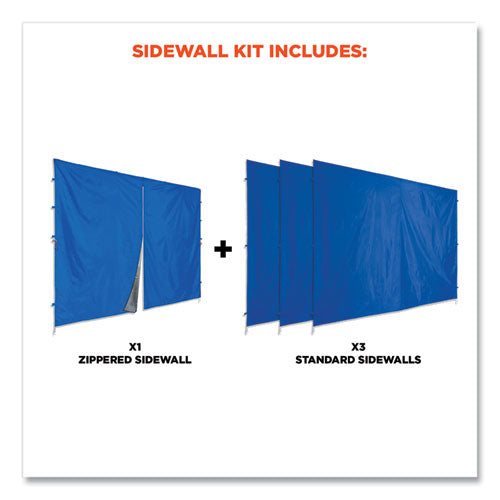 Ergodyne Shax 6054 Pop-up Tent Sidewall Kit Single Skin 10 Ftx10 Ft Polyester Blue