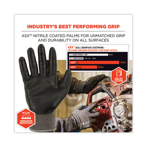 Ergodyne Proflex 7072 Ansi A7 Nitrile-coated Cr Gloves Gray X-large 12/pairs/pack