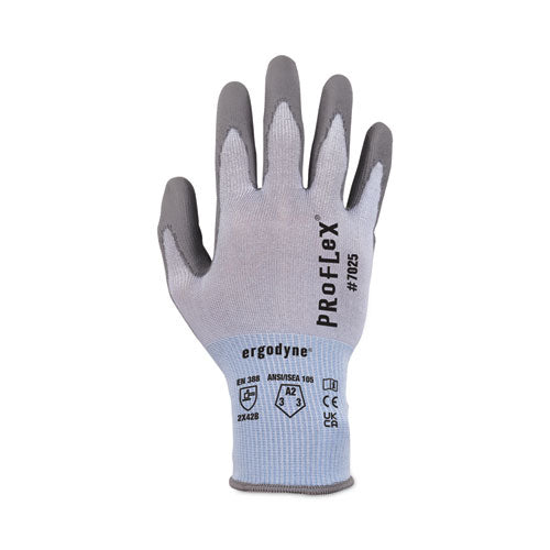 Ergodyne Proflex 7025 Ansi A2 Pu Coated Cr Gloves Blue Small Pair