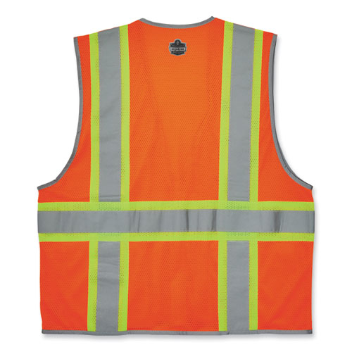 Ergodyne Glowear 8246z-s Single Size Class 2 Two-tone Mesh Vest Polyester Large Orange