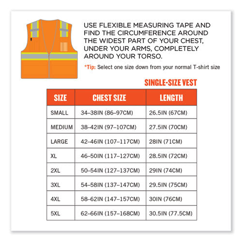 Ergodyne Glowear 8246z-s Single Size Class 2 Two-tone Mesh Vest Polyester Large Orange