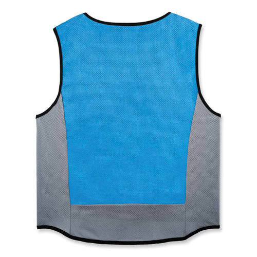 Ergodyne Chill-its 6667 Wet Evaporative Pva Cooling Vest With Zipper Pva 2x-large Blue
