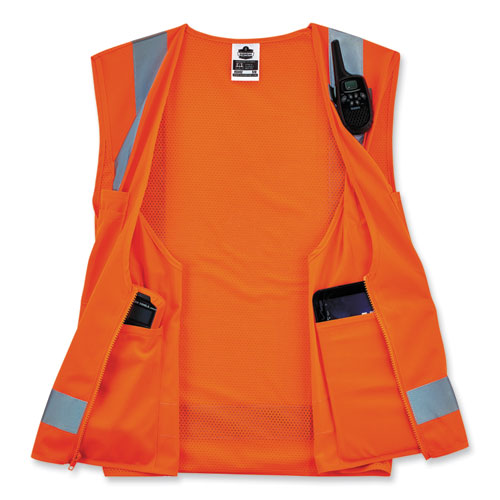 Ergodyne Glowear 8249z-s Single Size Class 2 Economy Surveyors Zipper Vest Polyester Medium Orange