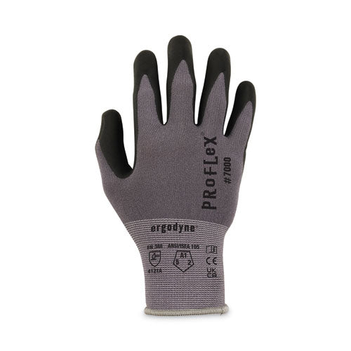 Ergodyne Proflex 7000 Nitrile-coated Gloves Microfoam Palm Gray X-large 12 Pairs/pack