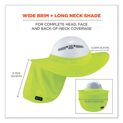 Ergodyne Chill-its 6660 Hard Hat Brim + Neck Shade 19.5x9.75 Lime