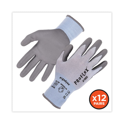 Ergodyne Proflex 7025 Ansi A2 Pu Coated Cr Gloves Blue Small 12 Pairs/pack