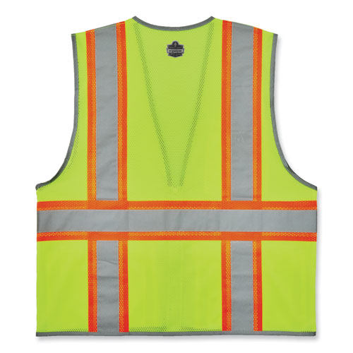 Ergodyne Glowear 8246z-s Single Size Class 2 Two-tone Mesh Vest Polyester 3x-large Lime