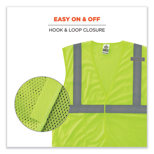 Ergodyne Glowear 8210hl-s Single Size Class 2 Economy Mesh Vest Polyester 2x-large Lime