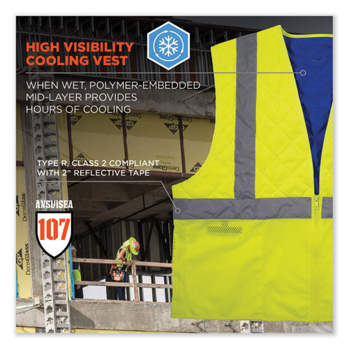 Ergodyne Chill-its 6668 Class 2 Hi-vis Safety Cooling Vest Polymer Medium Lime