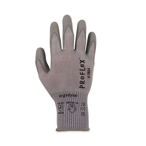 Ergodyne Proflex 7024 Ansi A2 Pu Coated Cr Gloves Gray Small Pair