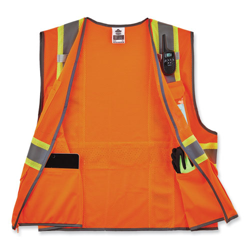 Ergodyne Glowear 8246z-s Single Size Class 2 Two-tone Mesh Vest Polyester X-large Orange
