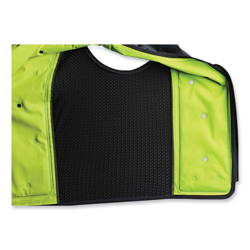 Ergodyne Chill-its 6685 Premium Dry Evaporative Cooling Vest With Zipper Nylon Medium Lime