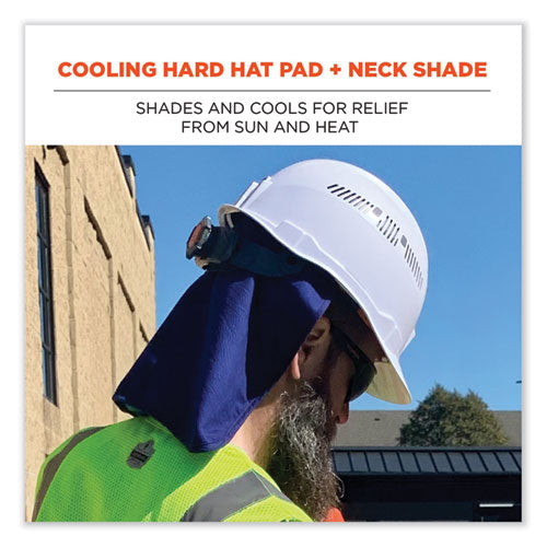 Ergodyne Chill-its 6717ct Cooling Hard Hat Pad And Neck Shade - Pva 12.5x9.75 Blue