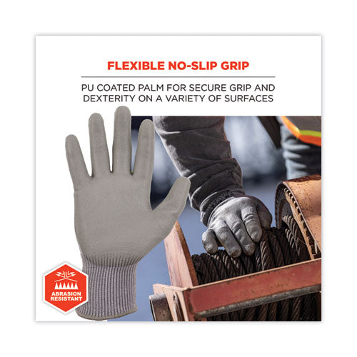 Ergodyne Proflex 7024 Ansi A2 Pu Coated Cr Gloves Gray Medium Pair