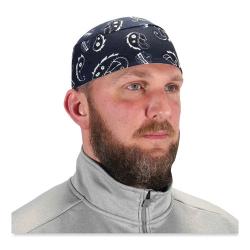 Ergodyne Chill-its 6630 High-performance Terry Cloth Skull Cap Polyester One Size Fit Most Navy Western