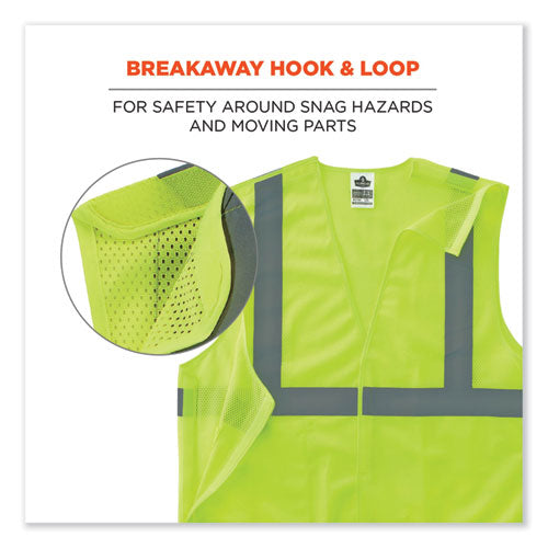 Ergodyne Glowear 8215ba-s Single Size Class 2 Economy Breakaway Mesh Vest Polyester X-large Lime