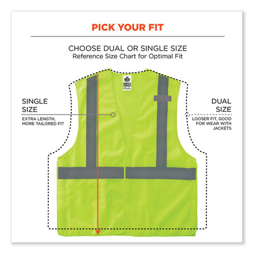 Ergodyne Glowear 8215ba-s Single Size Class 2 Economy Breakaway Mesh Vest Polyester 3x-large Lime