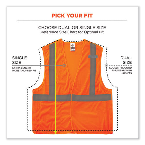 Ergodyne Glowear 8215ba-s Single Size Class 2 Economy Breakaway Mesh Vest Polyester 3x-large Orange