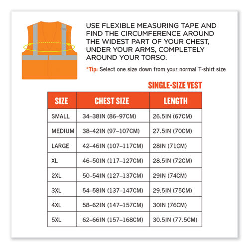 Ergodyne Glowear 8215ba-s Single Size Class 2 Economy Breakaway Mesh Vest Polyester 3x-large Orange