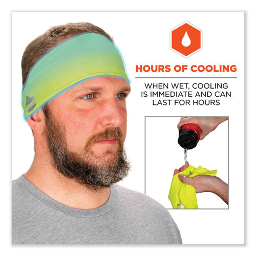 Ergodyne Chill-its 6634 Performance Knit Cooling Headband Polyester/spandex One Size Fits Most Lime