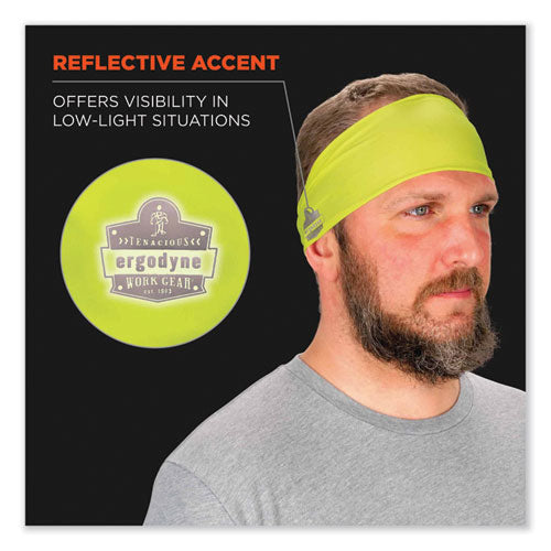 Ergodyne Chill-its 6634 Performance Knit Cooling Headband Polyester/spandex One Size Fits Most Lime