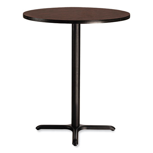 NPS Cafe Table 36" Diameterx42h Round Top/x-base Mahogany Top Black Base