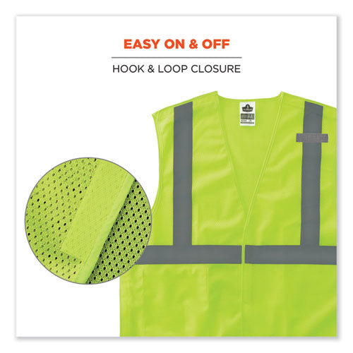 Ergodyne Glowear 8215ba-s Single Size Class 2 Economy Breakaway Mesh Vest Polyester 4x-large Lime