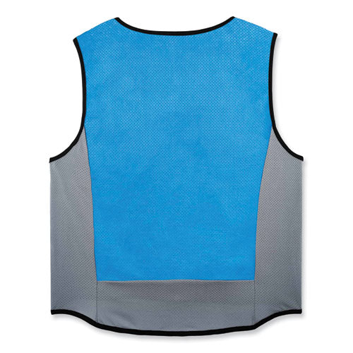 Ergodyne Chill-its 6667 Wet Evaporative Pva Cooling Vest With Zipper Pva Medium Blue