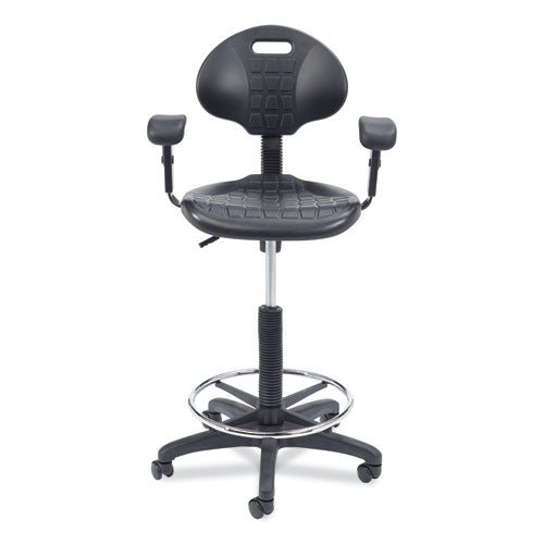 NPS 6700 Series Polyurethane Adj Height Task Chair W/arms Supports 300lb 22"-32" Seat Ht Black Seat/baseships In 1-3 Bus Days