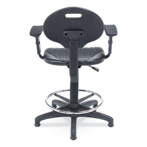 NPS 6700 Series Polyurethane Adj Height Task Chair W/arms Supports 300lb 22"-32" Seat Ht Black Seat/baseships In 1-3 Bus Days