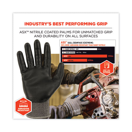 Ergodyne Proflex 7072 Ansi A7 Nitrile-coated Cr Gloves Gray Medium Pair